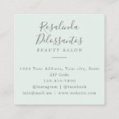 水色ユーカリ緑の金ゴールド離れ スクエア名刺 (裏面)