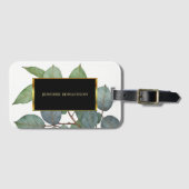 水色ユーカリ緑エレガント ラゲッジタグ (正面横)