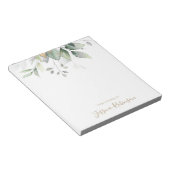 水色ユーカリ緑パーソナライズされた ノートパッド (アングル)