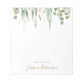 水色ユーカリ緑パーソナライズされた ノートパッド (正面)