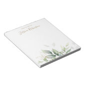 水色ユーカリ緑パーソナライズされた ノートパッド (アングル)