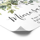 水色ユーカリ緑ミモサバー標識 ポスター (角)