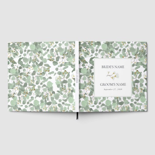 水色ユーカリ緑結婚園の旅程 ゲストブック (全面)