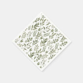 水色ユーカリ緑葉のパターン スタンダードカクテルナプキン (角)