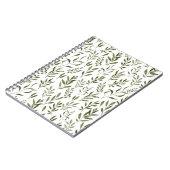 水色ユーカリ緑葉のパターン ノートブック (左側)