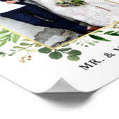 水色ユーカリ緑金ゴールド額縁写真 ポスター (角)