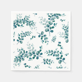 水色ユーカリ緑 スタンダードカクテルナプキン