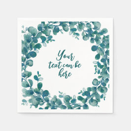 水色ユーカリ緑 スタンダードカクテルナプキン