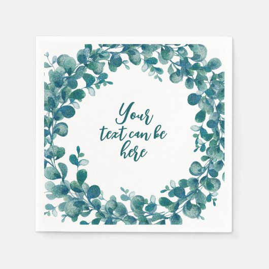 水色ユーカリ緑 スタンダードカクテルナプキン (正面)