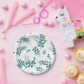 水色ユーカリ緑 ペーパープレート (パーティー)