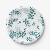 水色ユーカリ緑 ペーパープレート (正面)