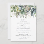 水色ユーカリ緑 |ボタニカル結婚ズ 招待状 (正面)
