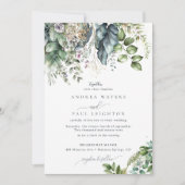 水色ユーカリ緑 |ボタニカル結婚ズ 招待状 (正面)