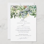 水色ユーカリ緑 |ボタニカル結婚ズ 招待状 (正面)