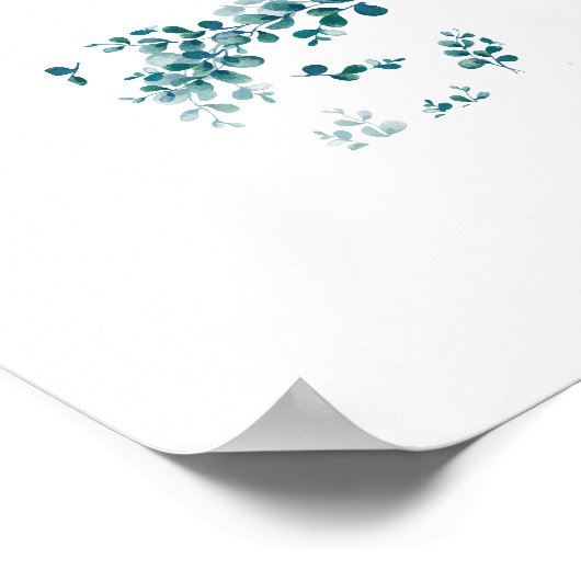 水色ユーカリ緑 ポスター (角)