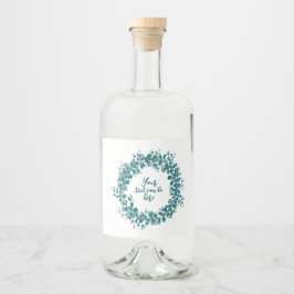 水色ユーカリ緑 リキュールボトルラベル