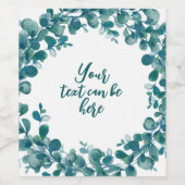 水色ユーカリ緑 ワインラベル (シングルラベル)