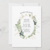 水色ユーカリ緑n金ゴールド赤ちゃんシャワー 招待状 (裏面)