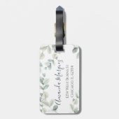 水色ユーカリ荷物タグ ラゲッジタグ (裏面縦)