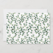 水色ユーカリ葉のパターン – 日付を保存 セーブザデート (裏面)