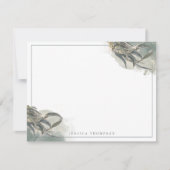 水色ユーカリ葉サンリーノートカード ノートカード (正面)