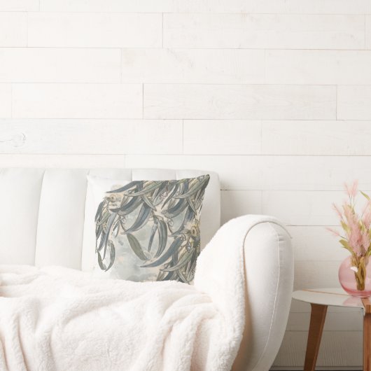 水色ユーカリ葉サンリー クッション (ソファ)