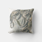 水色ユーカリ葉サンリー クッション (正面)