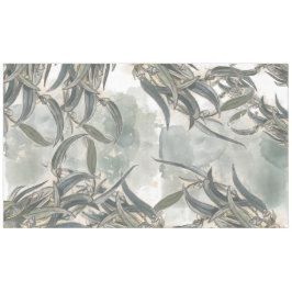 水色ユーカリ葉サンリー テーブルクロス