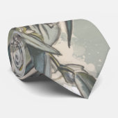 水色ユーカリ葉サンリー    ネクタイ (ロール)