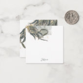 水色ユーカリ葉サンリー ノートカード (正面/裏面インサイチュ)