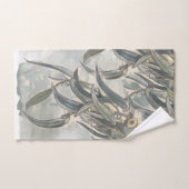 水色ユーカリ葉サンリー バスタオルセット (ハンドタオル)