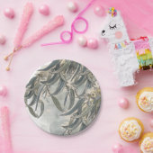 水色ユーカリ葉サンリー ペーパープレート (パーティー)