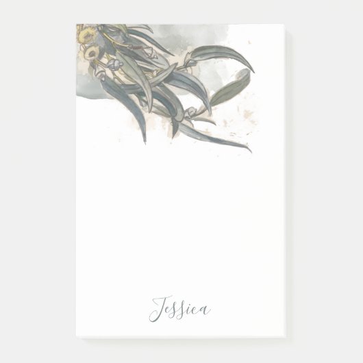 水色ユーカリ葉サンリー ポストイット (正面)