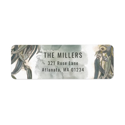 水色ユーカリ葉サンリー ラベル (正面)