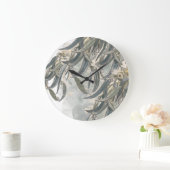 水色ユーカリ葉サンリー ラージ壁時計 (ホーム)