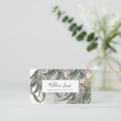 水色ユーカリ葉サンリー 名刺 (スタンド正面)