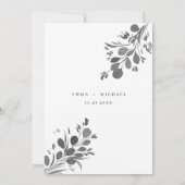 水色ユーカリ葉スカードを保存 招待状 (裏面)