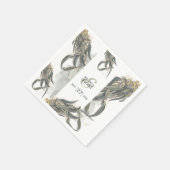 水色ユーカリ葉スグリー結婚ズ スタンダードカクテルナプキン (角)