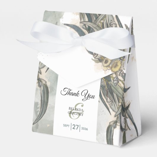 水色ユーカリ葉スグリー結婚ズ フェイバーボックス (正面サイド)