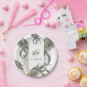 水色ユーカリ葉スグリー結婚ズ ペーパープレート (パーティー)