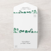 水色ユーカリ葉スボ結婚タニカル オールインワン招待状 (外側)