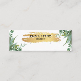 水色ユーカリ葉スヤリングスタッドバスケ スキニー名刺