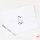 '水色ユーカリ葉ス'ラベル ラウンドシール (封筒)