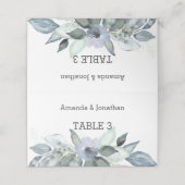 水色ユーカリ葉ス結婚座席表 プレイスカード (外部開封)