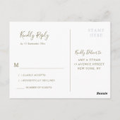 水色ユーカリ葉ス結婚式RSVPはがき ポストカード (裏面)