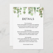 水色ユーカリ葉ス金ゴールドの結婚葉 エンクロージャーカード (正面/裏面)