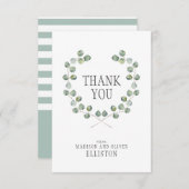 水色ユーカリ葉フレーム | サンキュー (正面/裏面)