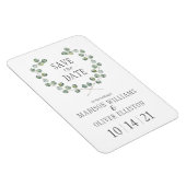 水色ユーカリ葉フレーム |日付の保存 マグネット (右側)