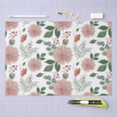 水色ユーカリ葉フローラ 薄葉紙 (クラフト)