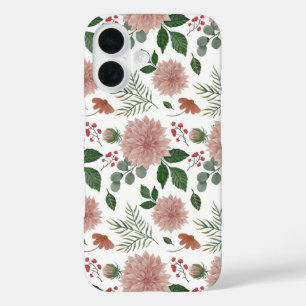 水色ユーカリ葉フローラ iPhone 16ケース